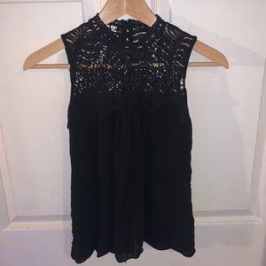 Black Laced Tank Top Blouse
